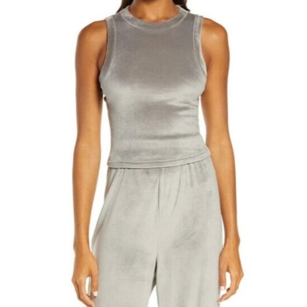SKIMS VELOUR GREY TANK TOP